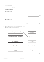 October 2016 Cambridge Secondary 1 Checkpoint: Mathematics Paper 1, Page 2