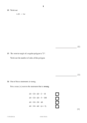 October 2016 Cambridge Secondary 1 Checkpoint: Mathematics Paper 1, Page 8