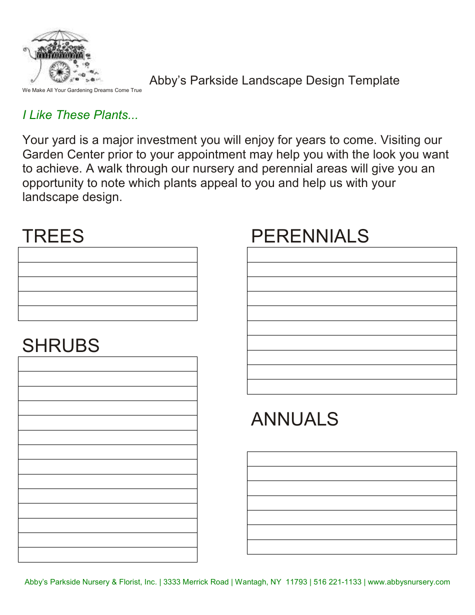 Parkside Landscape Design Template, Page 3