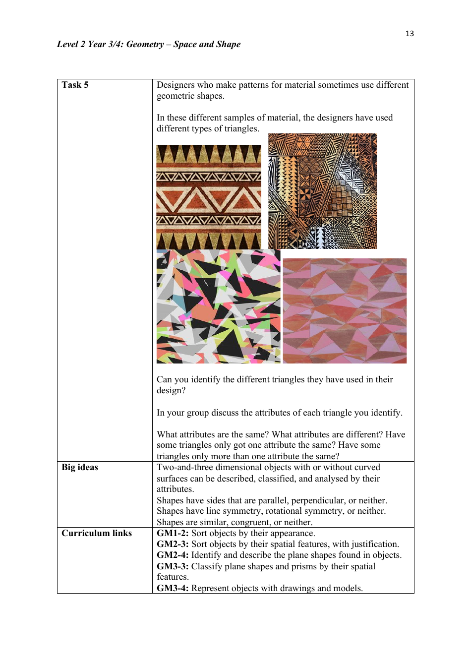 Level 2 Year 3 / 4: Geometry Teacher Booklet - Space and Shape, Page 13