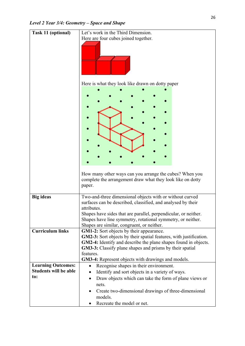 Level 2 Year 3 / 4: Geometry Teacher Booklet - Space and Shape, Page 26