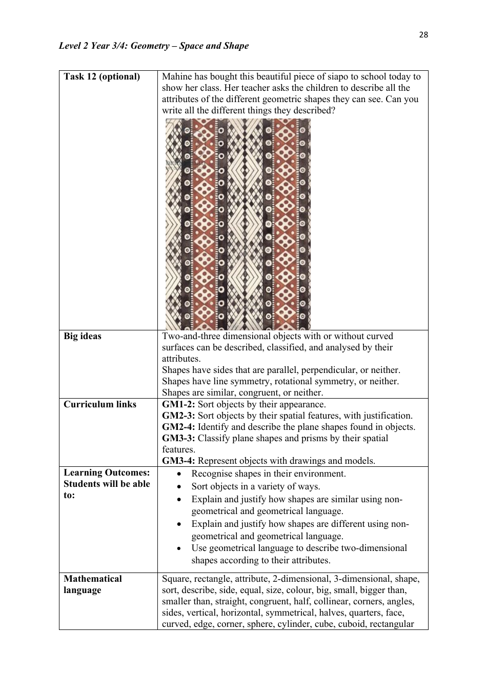 Level 2 Year 3 / 4: Geometry Teacher Booklet - Space and Shape, Page 28