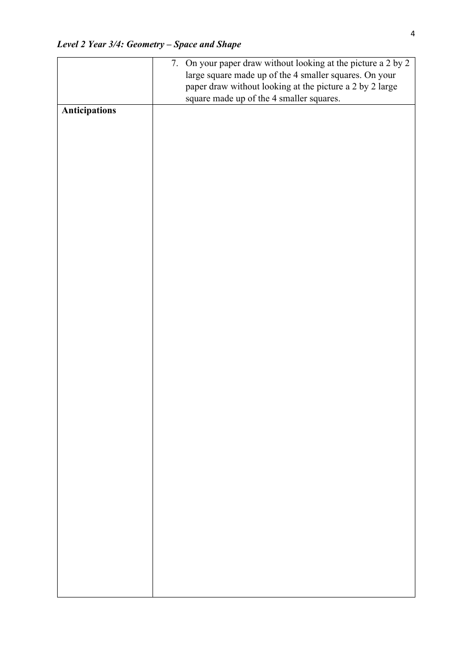 Level 2 Year 3 / 4: Geometry Teacher Booklet - Space and Shape, Page 4