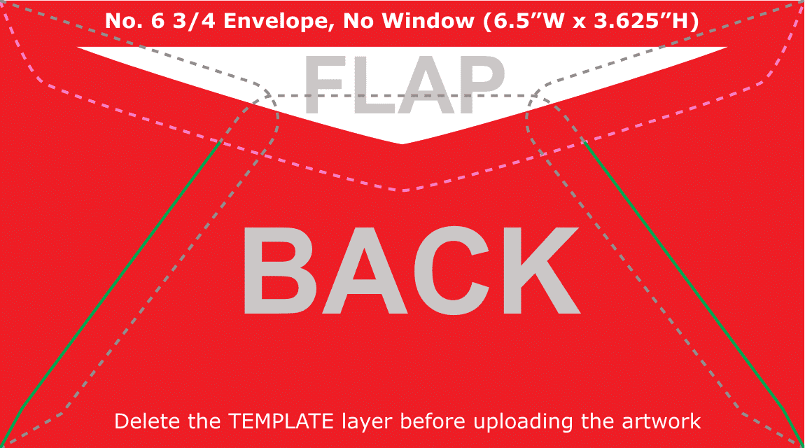 No. 6 3 / 4 Envelope Template - Back Download Pdf