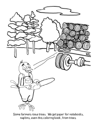 Document preview: Logging Camp Coloring Sheet