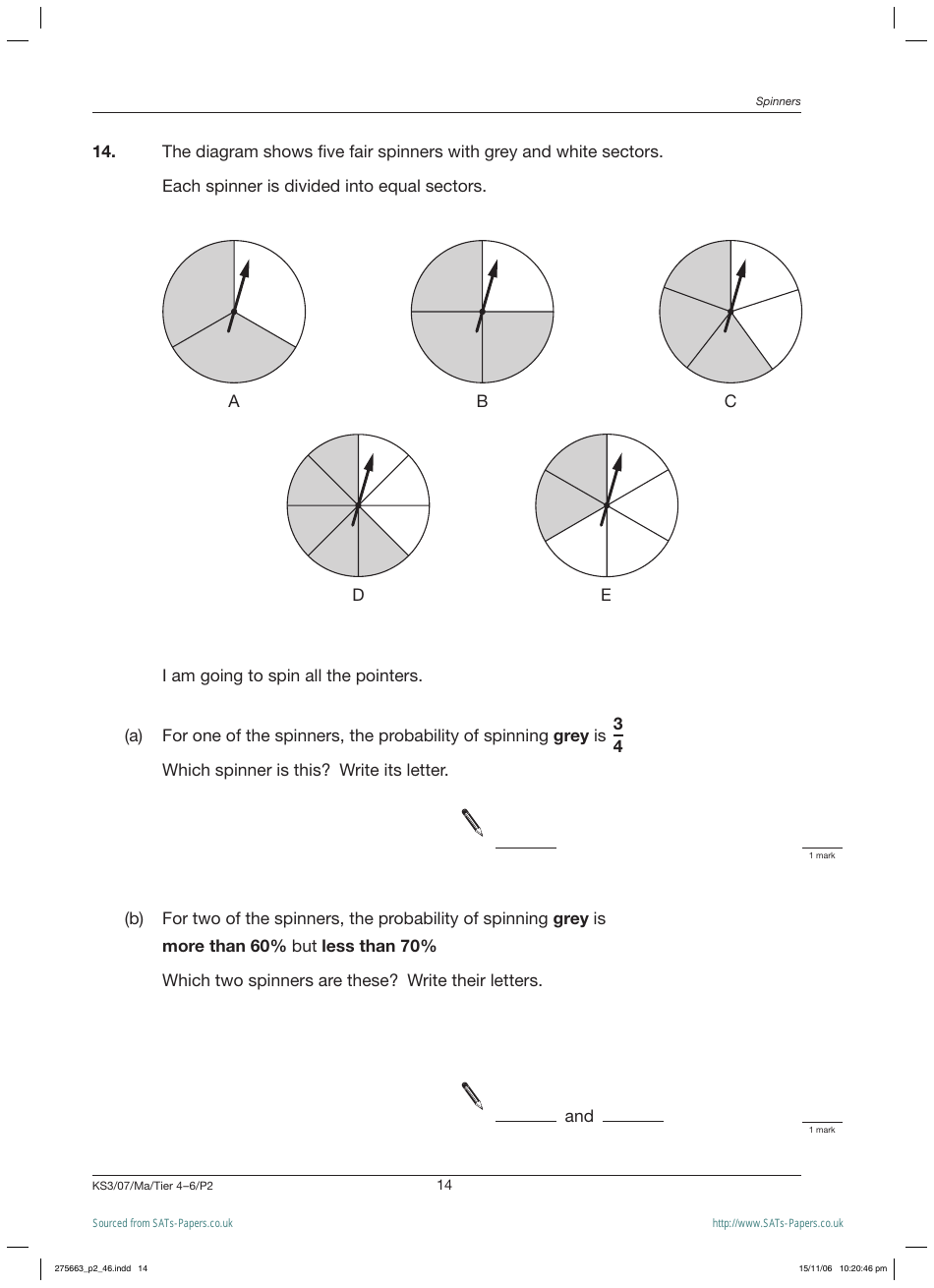 2007 Sats Mathematics Test Paper 2, Page 14