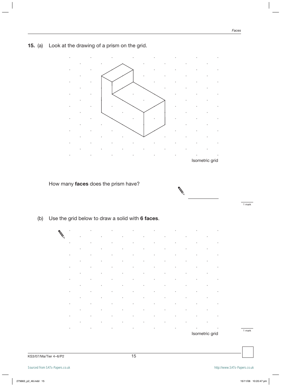 2007 Sats Mathematics Test Paper 2, Page 15