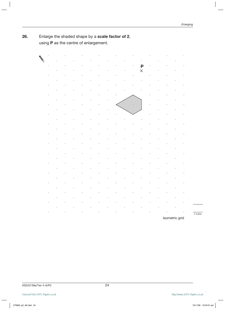 2007 Sats Mathematics Test Paper 2, Page 24