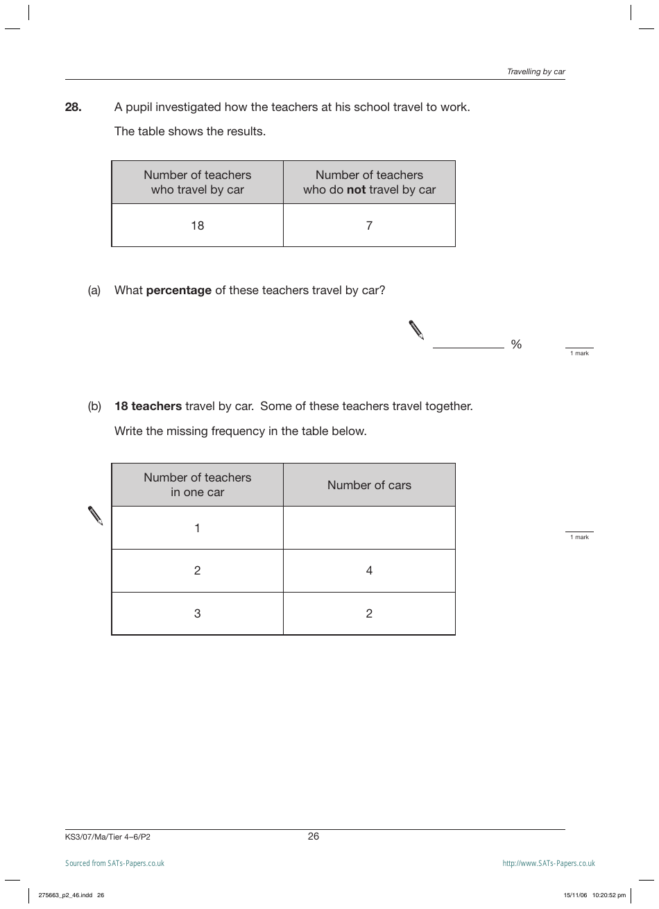 2007 Sats Mathematics Test Paper 2, Page 26