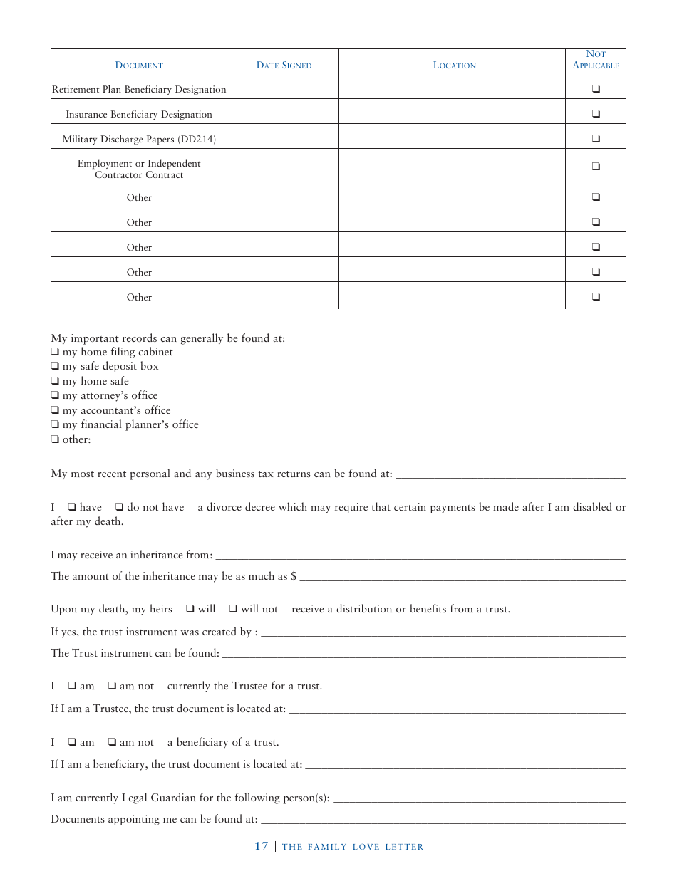 Family Love Letter Template - John J. Scroggin, Page 12