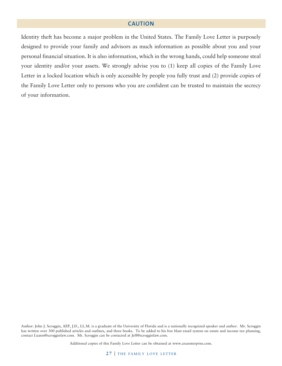 Family Love Letter Template - John J. Scroggin, Page 22