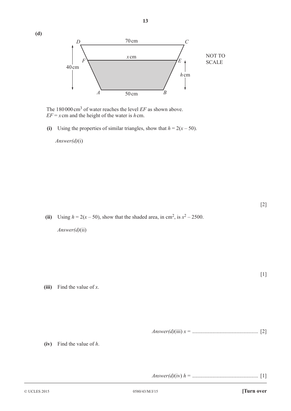 May / June 2015 Cambridge International Examinations: Mathematics Paper 4 (Extended), Page 13