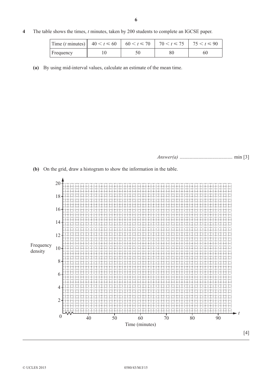 May / June 2015 Cambridge International Examinations: Mathematics Paper 4 (Extended), Page 6