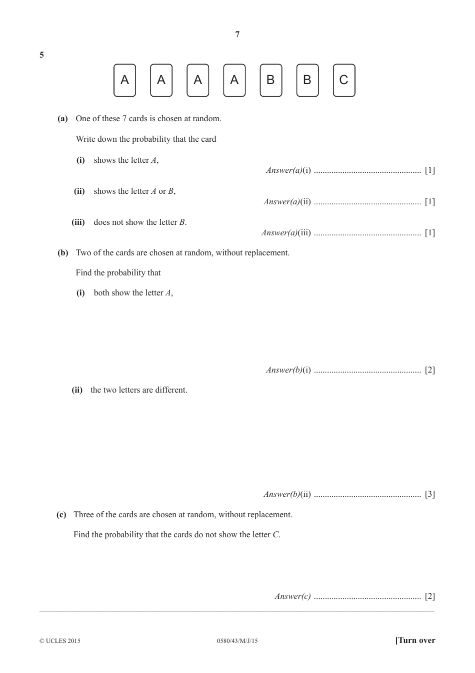 May / June 2015 Cambridge International Examinations: Mathematics Paper 4 (Extended), Page 7