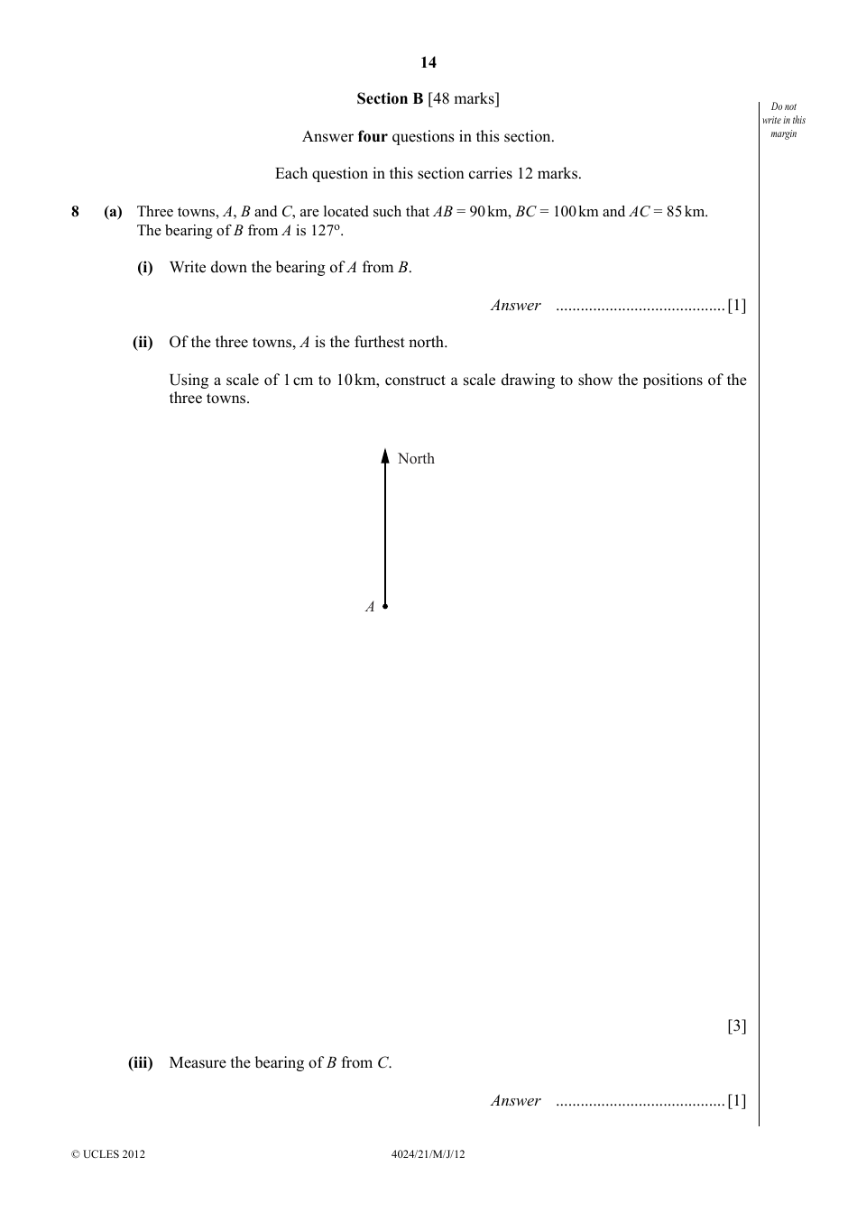 May / June 2012 University of Cambridge International Examinations: Mathematics (Syllabus D) Paper 2, Page 14