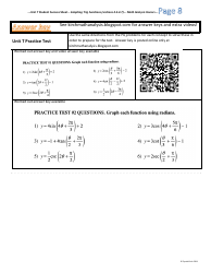 Unit T Student Success Sheet (Sss): Graphing Trig Functions (With Answer Key) - Crystal Kirch, Page 8