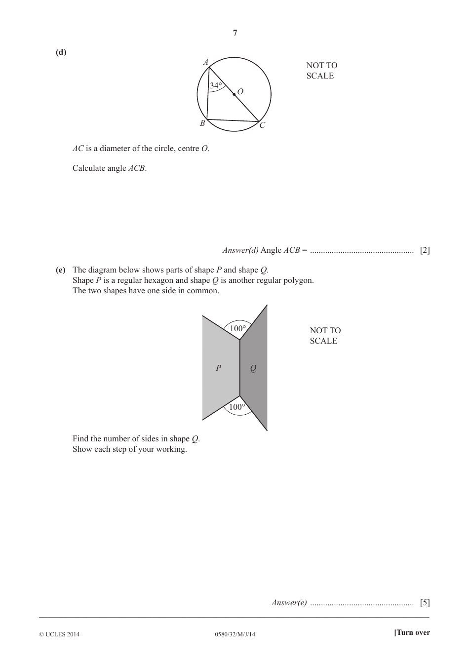 Cambridge International Examinations: Mathematics Paper 3 (Core), Page 7