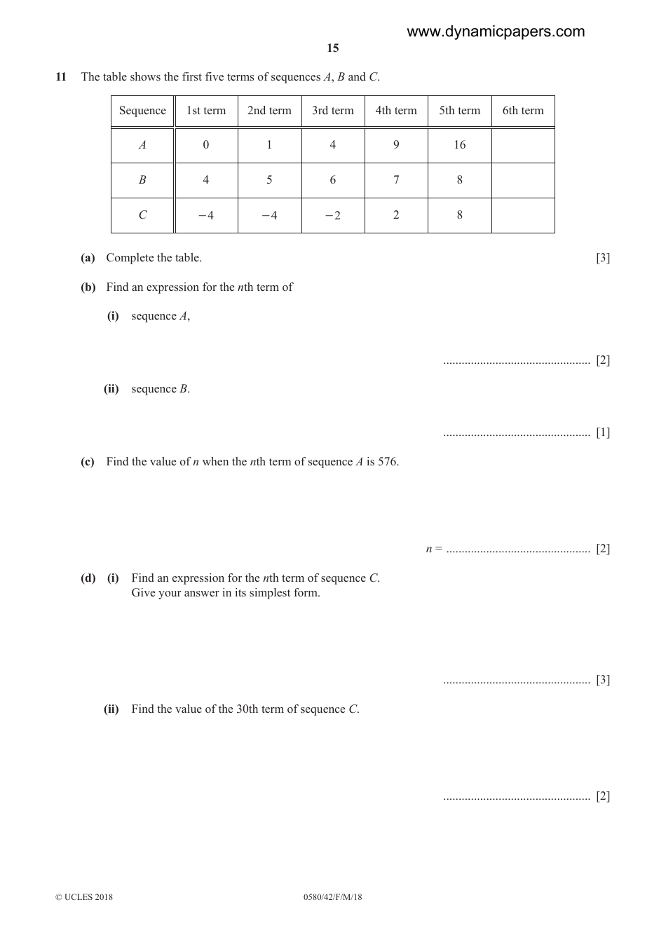 Cambridge International Examinations: Mathematics Paper 4 (Extended), Page 15