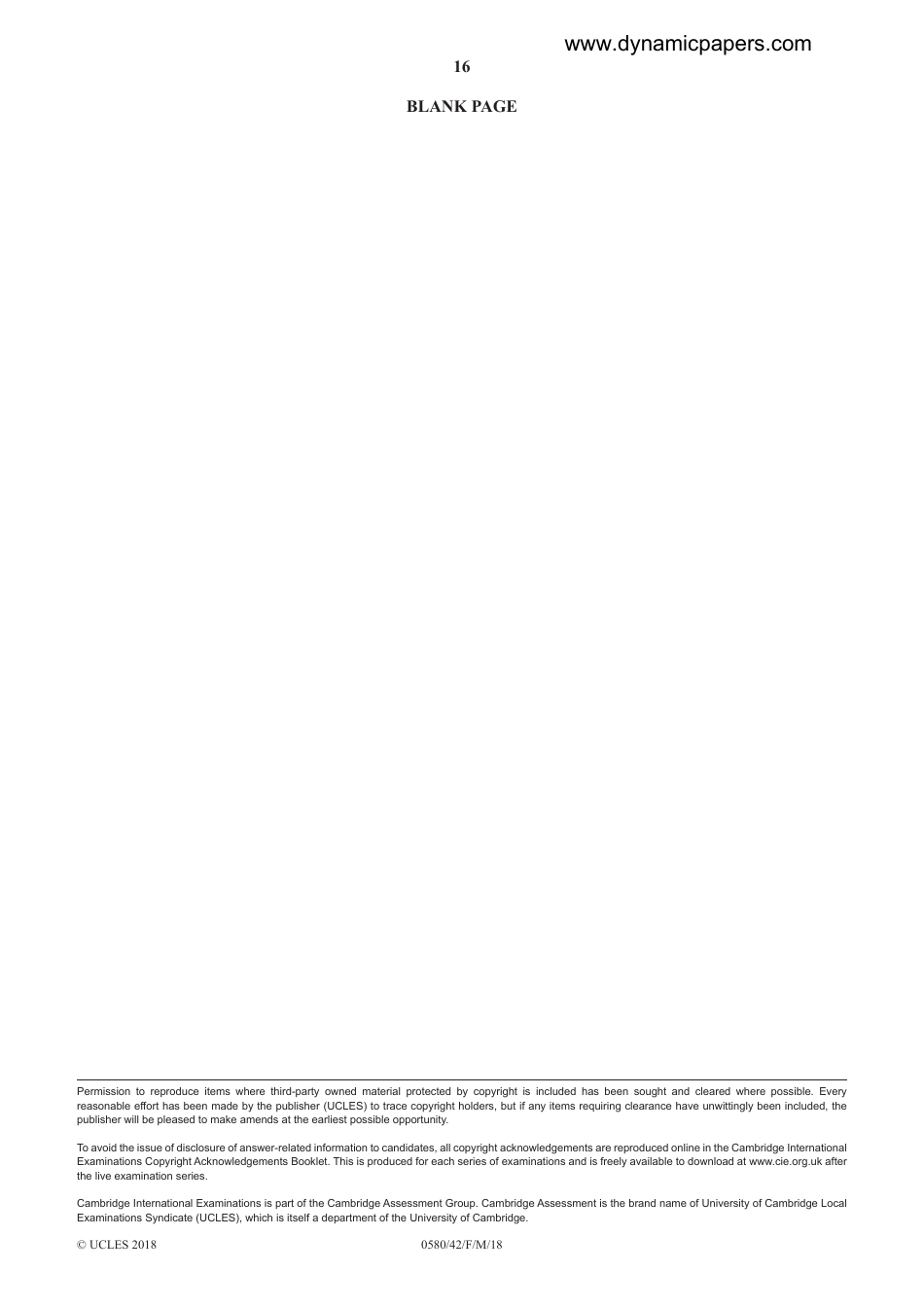 Cambridge International Examinations: Mathematics Paper 4 (Extended), Page 16