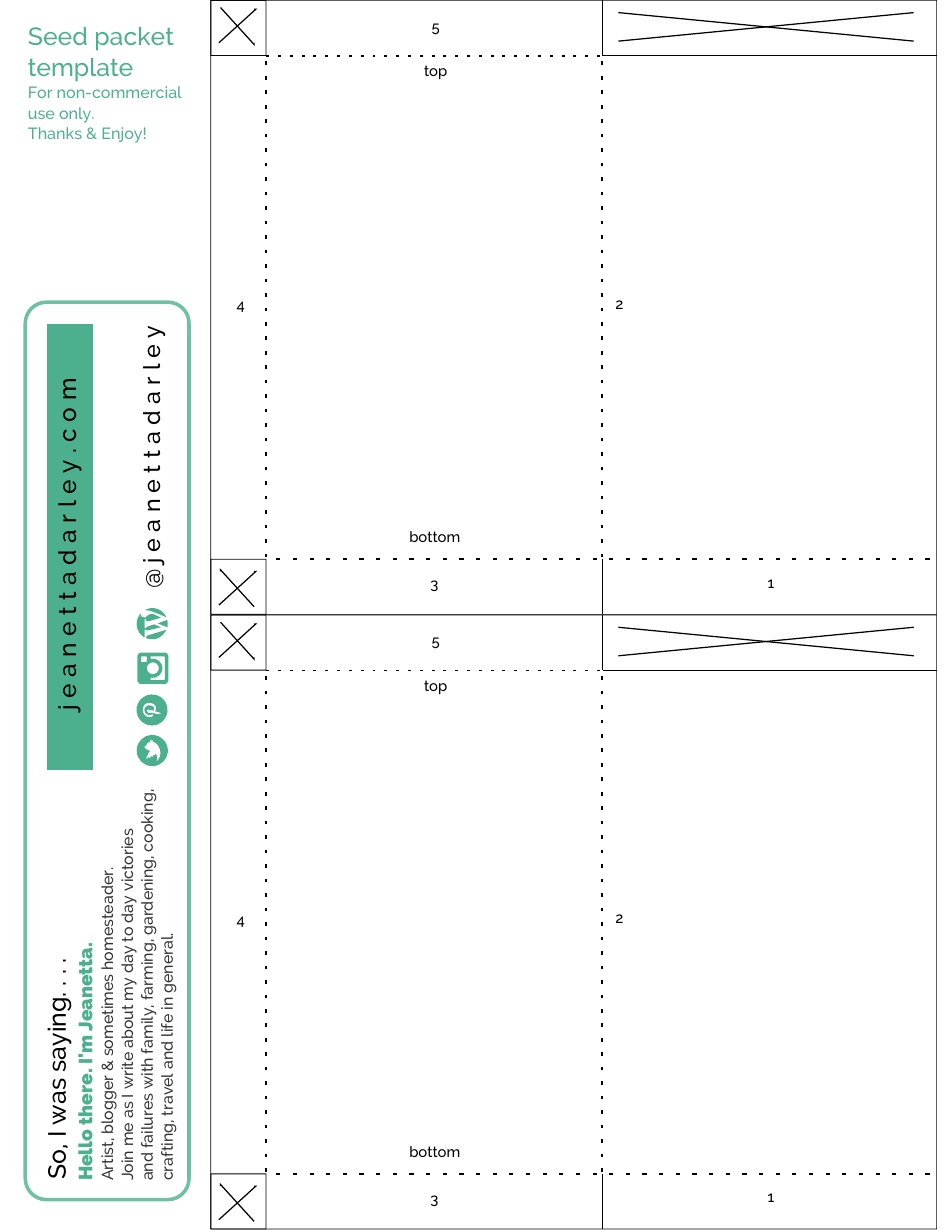 Seed Packet Template - Blue Download Printable PDF | Templateroller