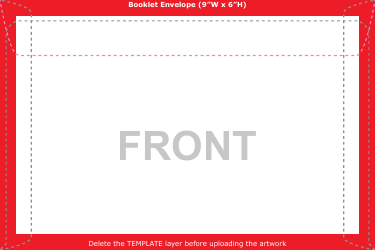 Document preview: 6x9 Booklet Envelope Template - Front