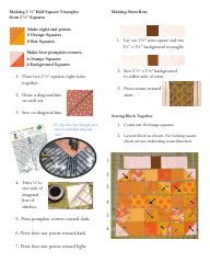 Pumpkin Quilt Block Pattern Template, Page 2