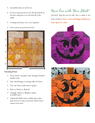 Pumpkin Quilt Block Pattern Template, Page 3