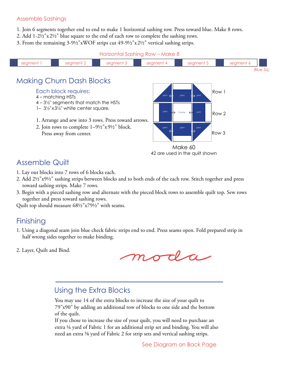 True Blue Quilt Block Pattern, Page 3