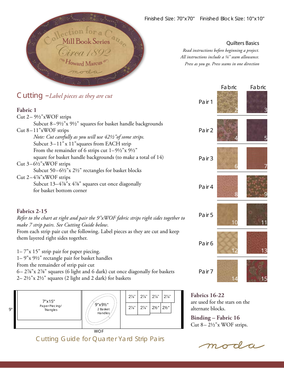 Mill Book Series Quilt Pattern Templates, Page 2