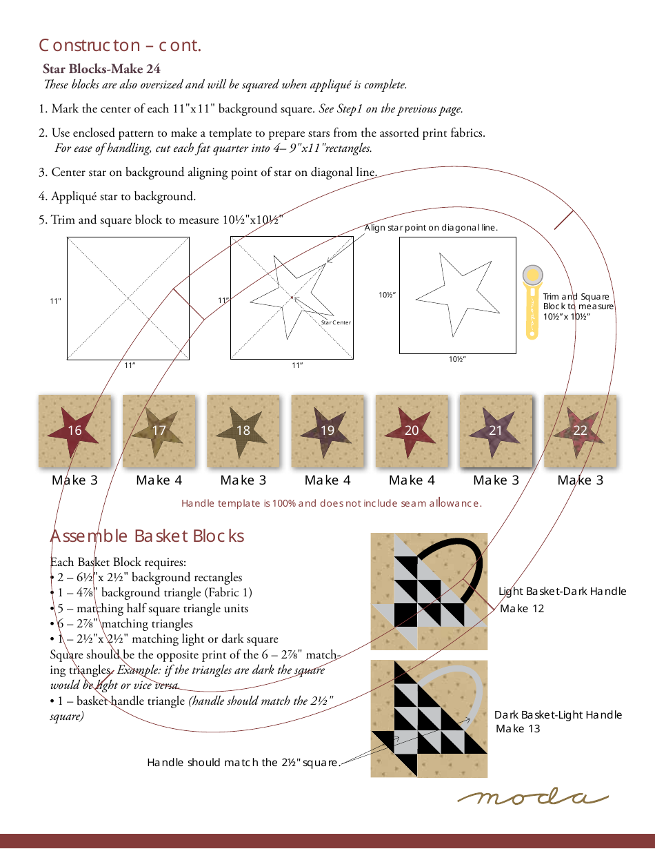 Mill Book Series Quilt Pattern Templates, Page 4