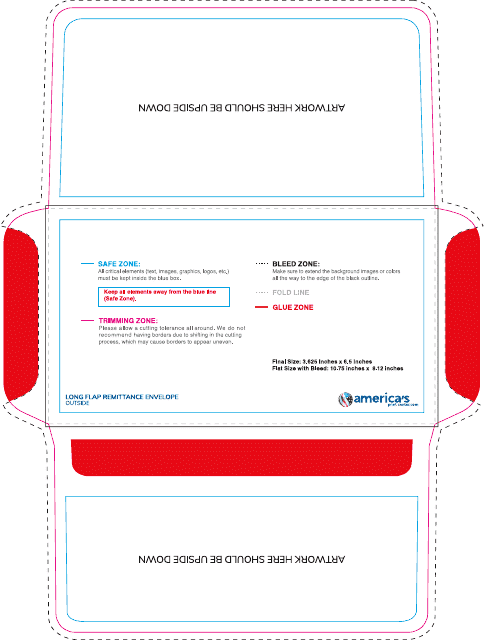 Long Flap Remittance Envelope Template - Outside