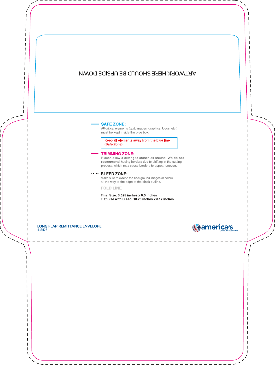 Long Flap Remittance Envelope Template - Inside, Page 1