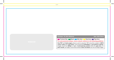 Document preview: Dl Non Window Envelope Template