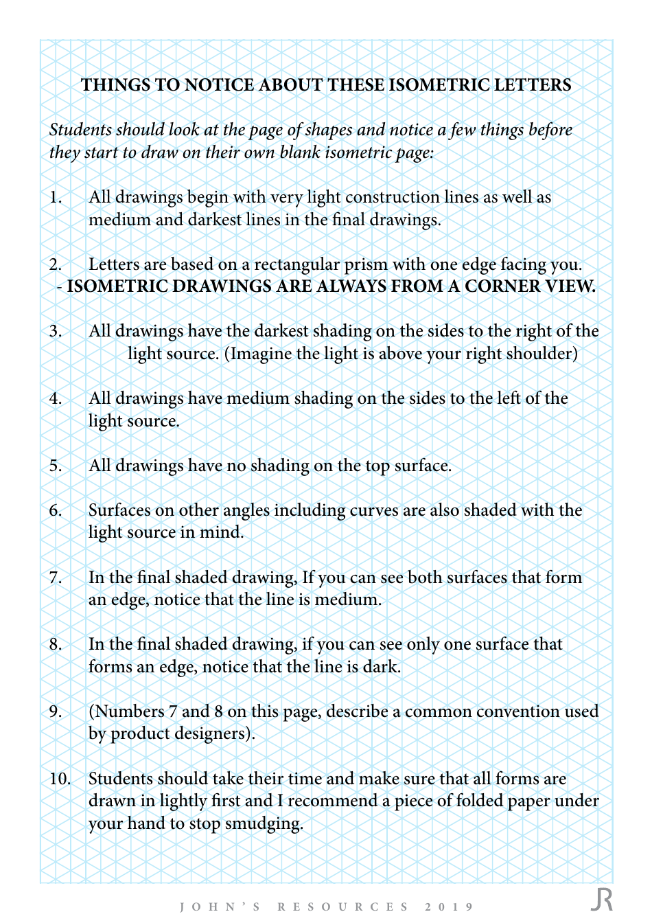 Isometric Alphabet Worksheet, Page 2