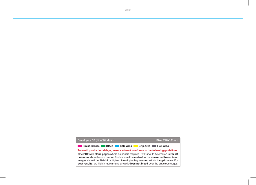 C5 Non Window Envelope Template Preview