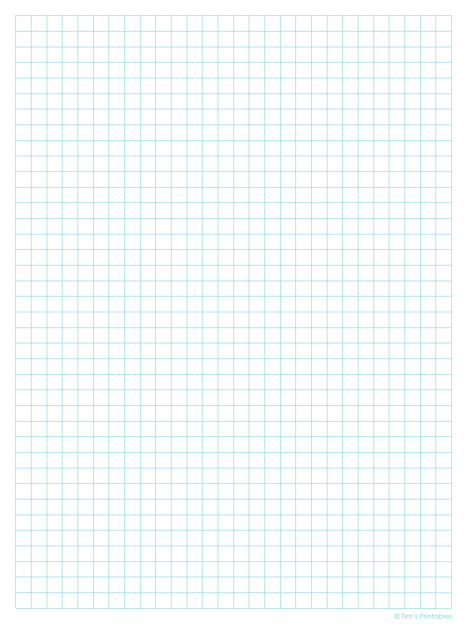 Quarter Inch Graph Paper Template - Light Blue, Page 1