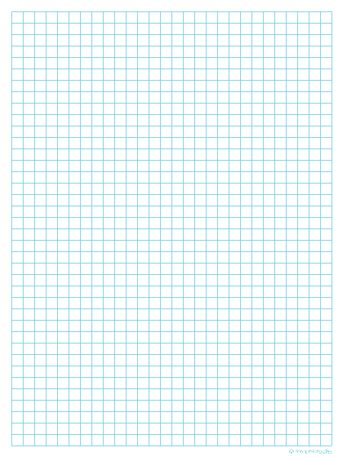 Quarter Inch Graph Paper Template - Light Blue
