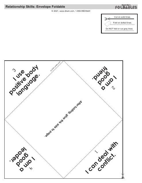 Relationship Skills Foldable Envelope Template - Preview Image