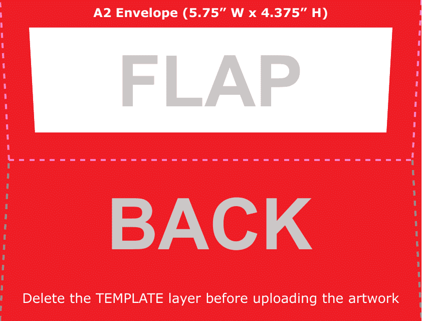 A2 Envelope Template - Red - Preview