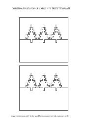 Document preview: Christmas Pixel Trees Pop-Up Card & Envelope Templates
