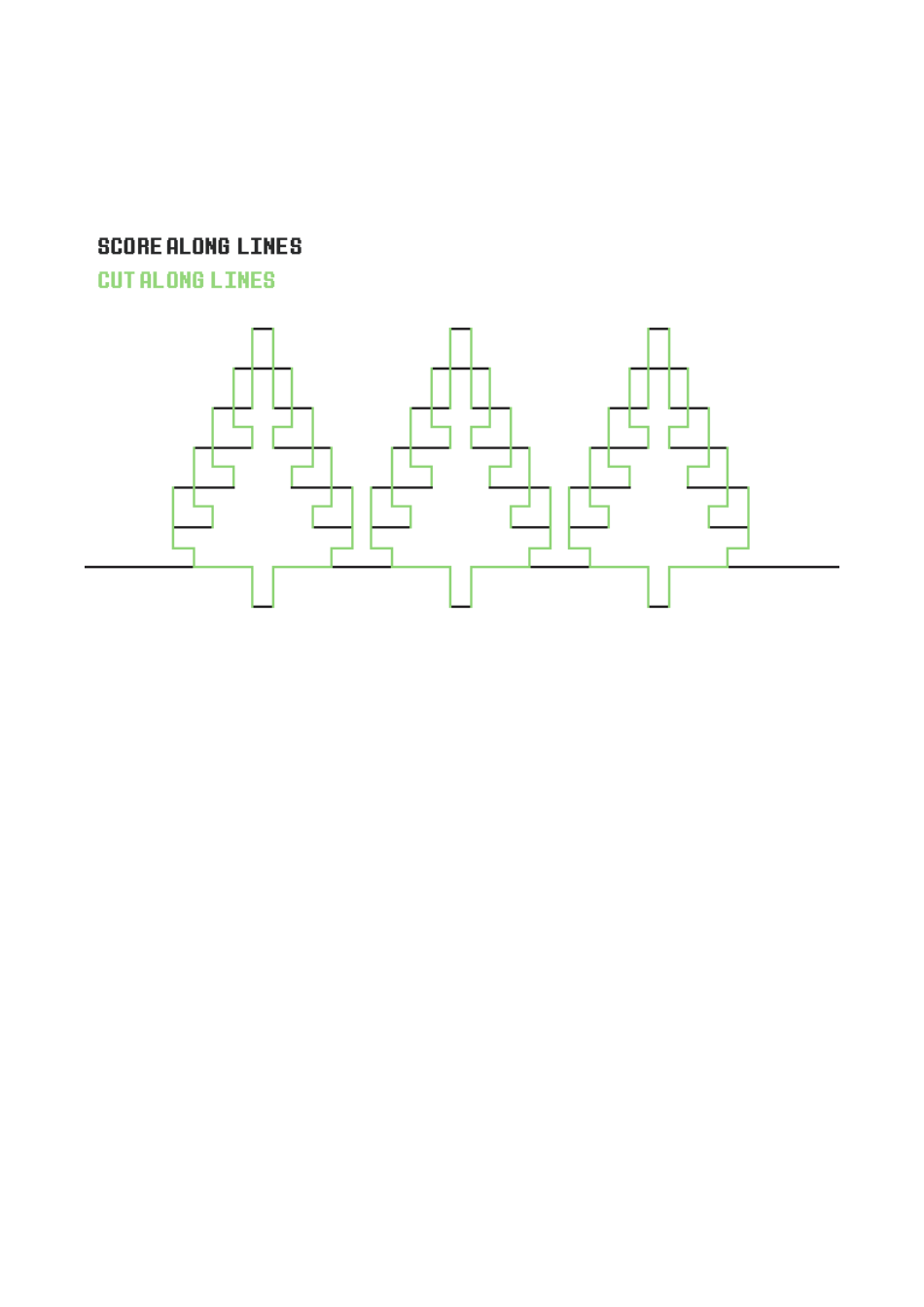 Christmas Pixel Trees Pop-Up Card  Envelope Templates, Page 2