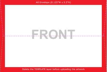 Document preview: A8 Envelope Template - Front