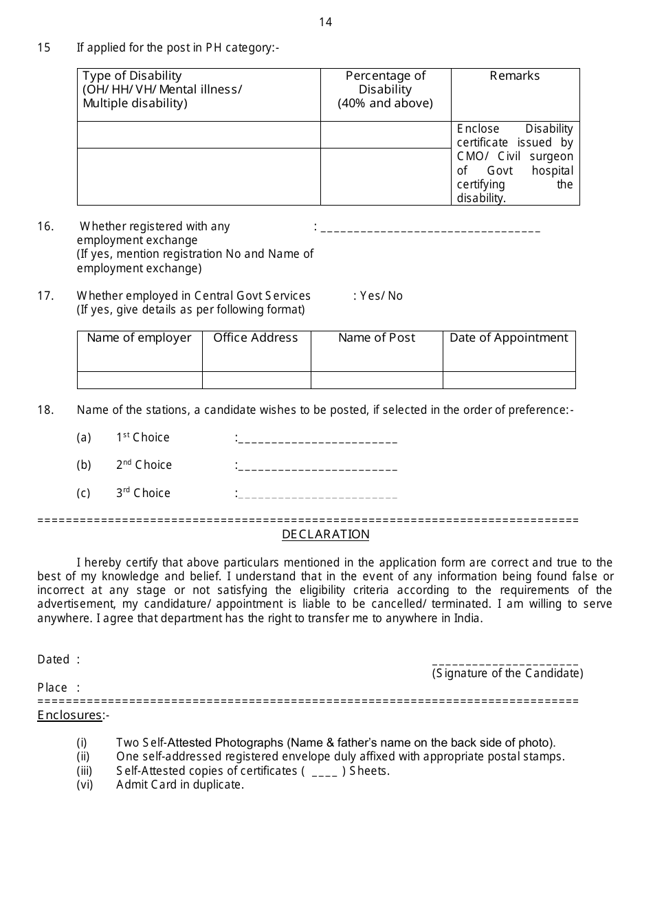 India Performa for Application - Fill Out, Sign Online and Download PDF ...