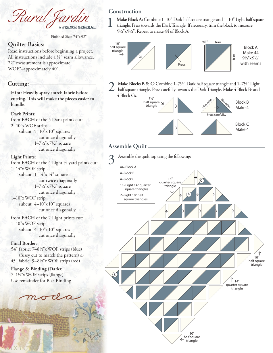 Rural Jardin Quilt Pattern, Page 2