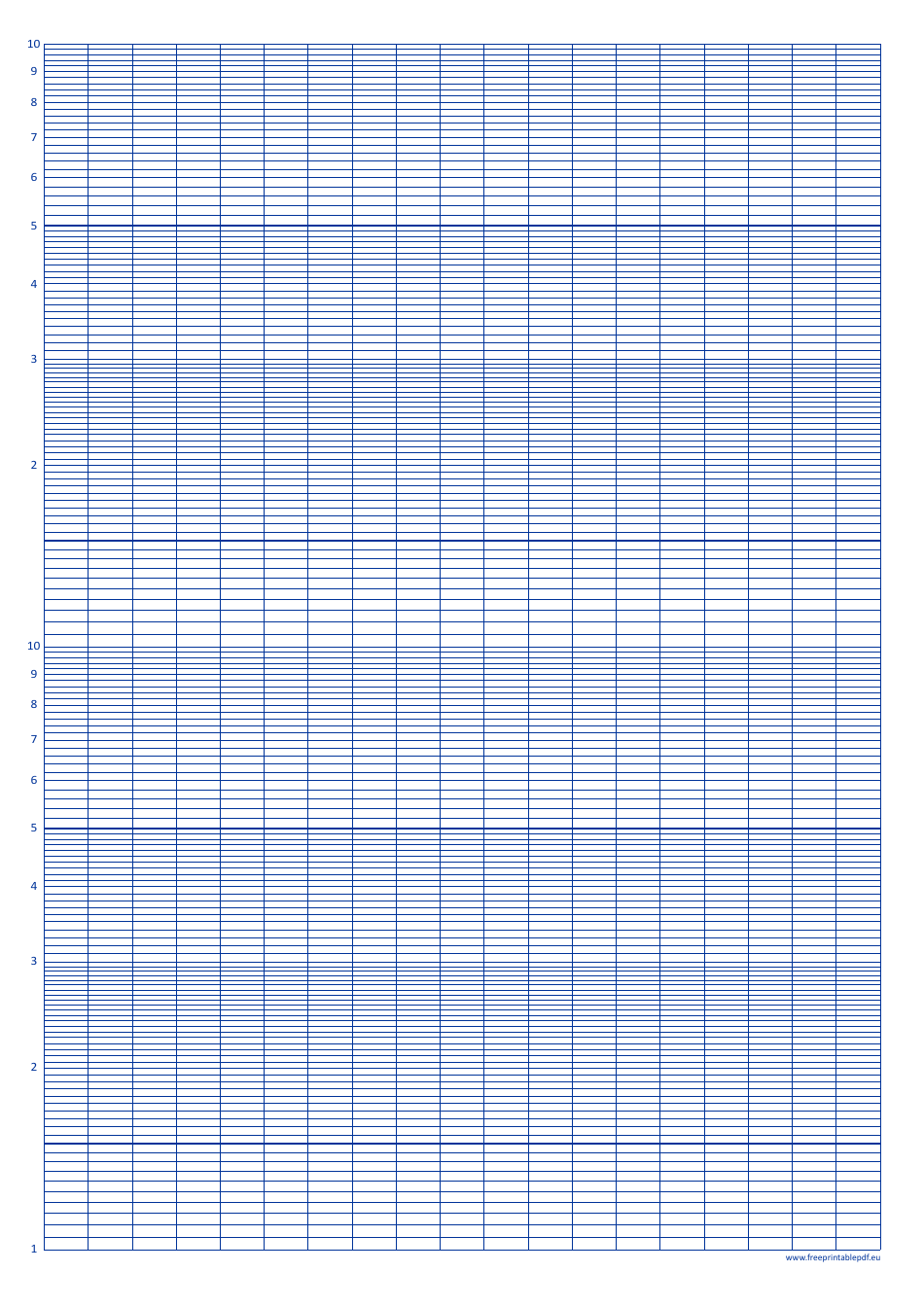 Logarithmic Graph Paper - Blue Download Printable PDF | Templateroller