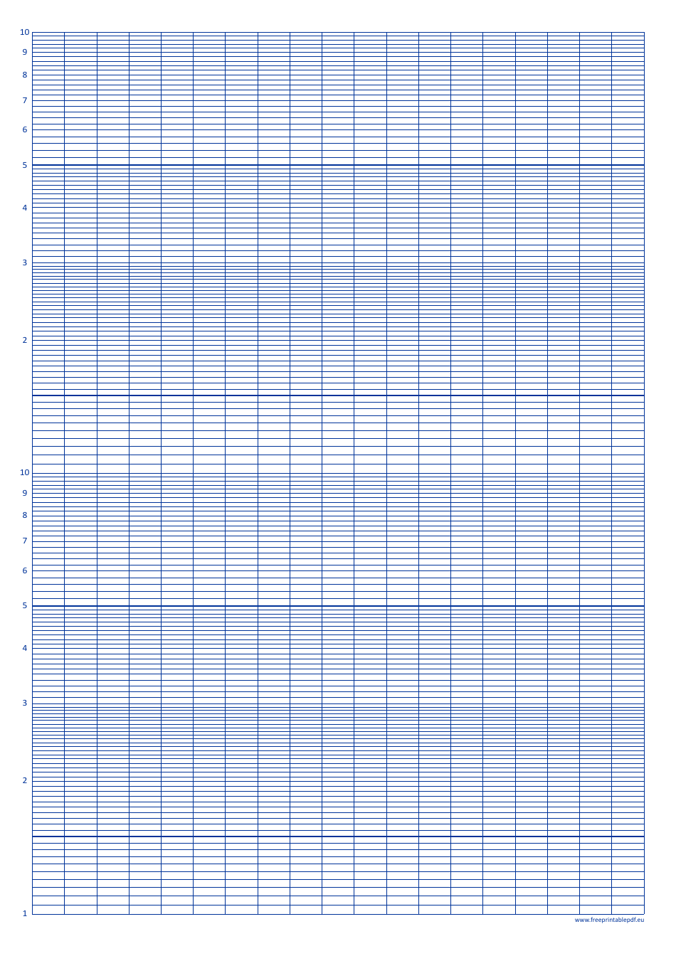 Logarithmic Graph Paper - Blue, Page 1