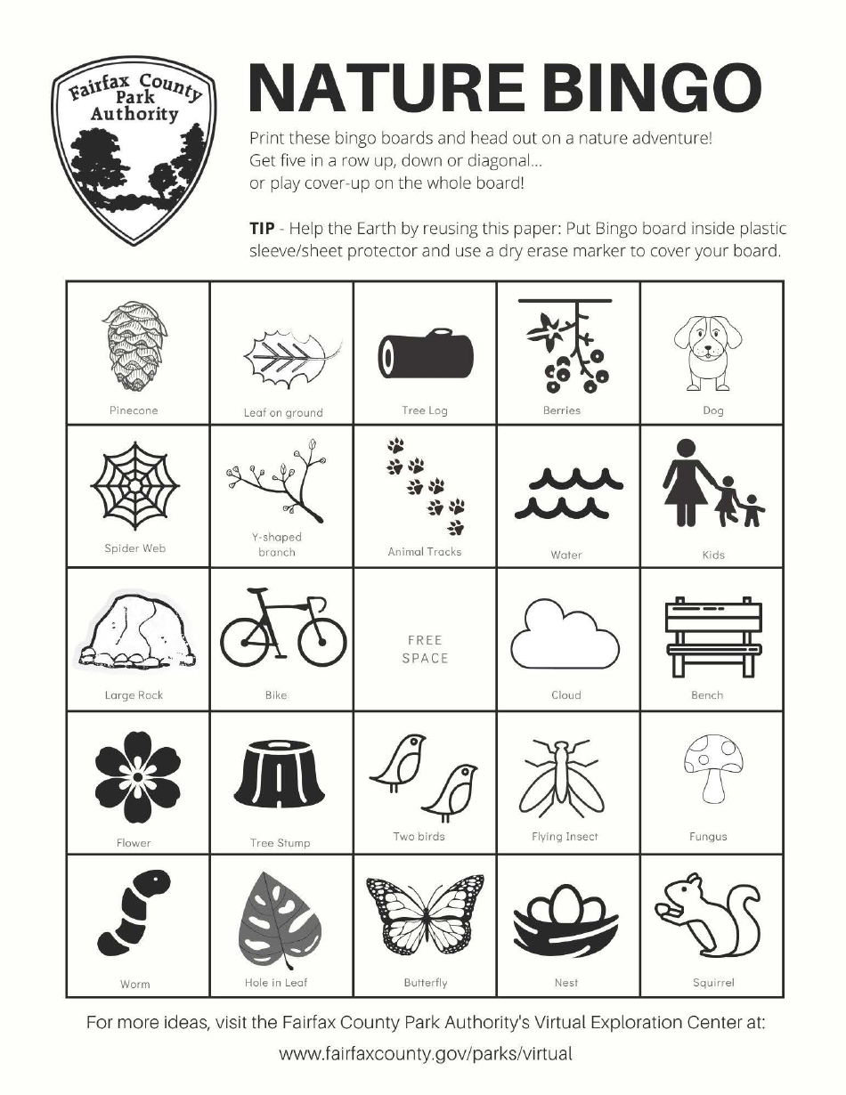 Nature Bingo - Fairfax County, Virginia, Page 3