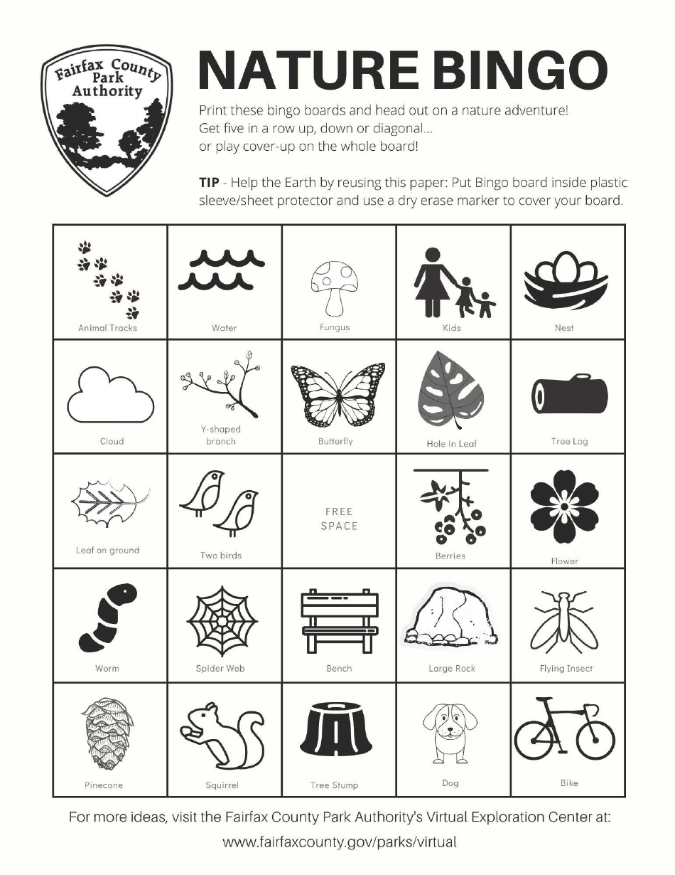 Nature Bingo - Fairfax County, Virginia, Page 4