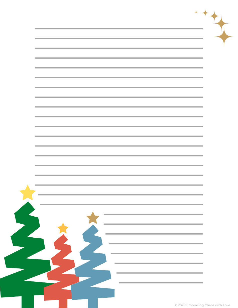 Santa Letter Handwriting Paper Template, Page 1
