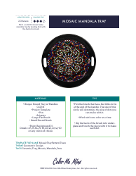 Document preview: Mosaic Mandala Tray Pattern Template - Color Me Mine Enterprises